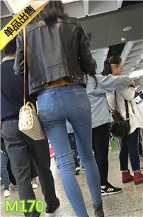 4K-商场四个蓝色紧身牛仔裤极品长腿翘臀美女M170[913M]