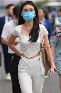 白色休闲紧身裤3A3682[1.38G]