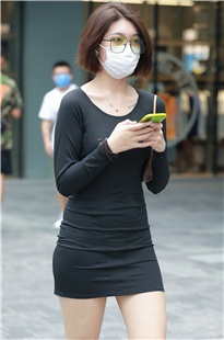 黑色性感包屯裙美眉MJ2353[796M]