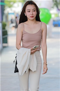 【玻璃街拍】性感白色紧身裤MJ2038[2.07G]