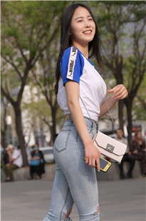 蓝色牛仔裤美女MJ2524[7.85G]