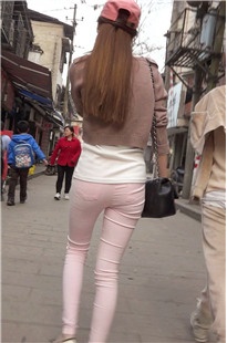 粉色窄脚长裤时尚美眉[129M/MP4]