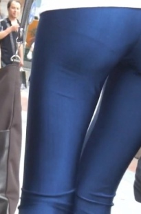 蓝色紧身打底裤MM [229M/MP4]