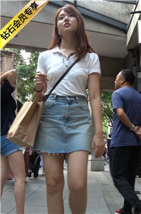4K-街拍气质牛仔短裙高跟美女DJ188[1.24G]