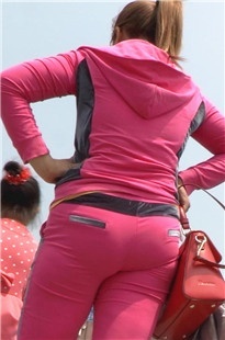 粉色棉质紧身裤大PPMM[584M/M2TS]