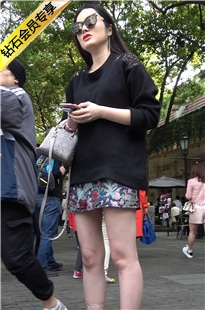 4K-气质短裙高跟长腿文身街拍美女DJ196[1.24G]