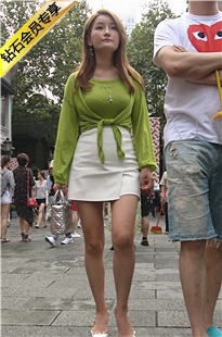4K-气质白色短裙长腿高跟街拍美女DJ176[1.2G]
