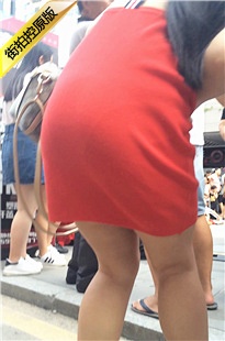 街拍橙色连衣裙高跟鞋长发美MM[149M/MOV]